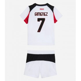 AC Milan Santiago Gimenez #7 Borta Kläder Barn 2025-26 Kortärmad (+ Korta byxor)